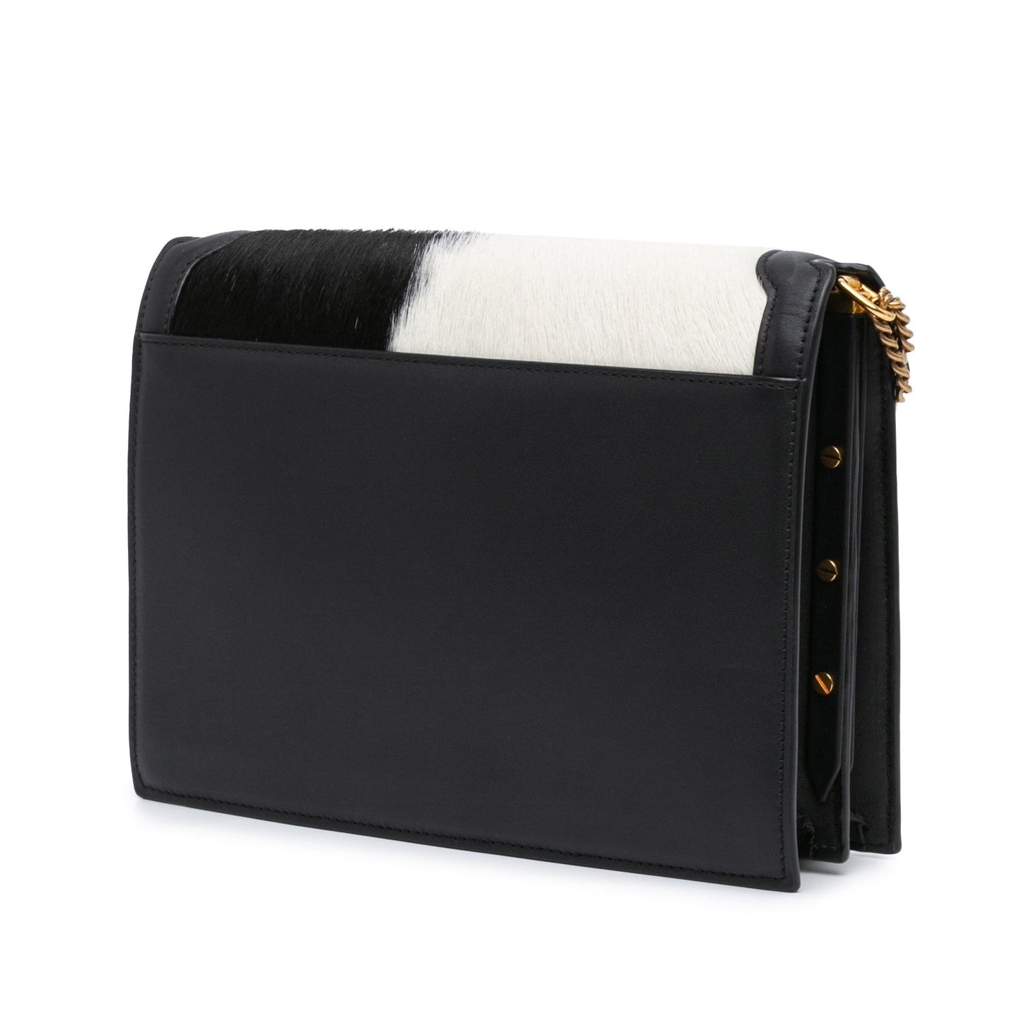Saint Laurent Calf Hair Cassandra Crossbody Black