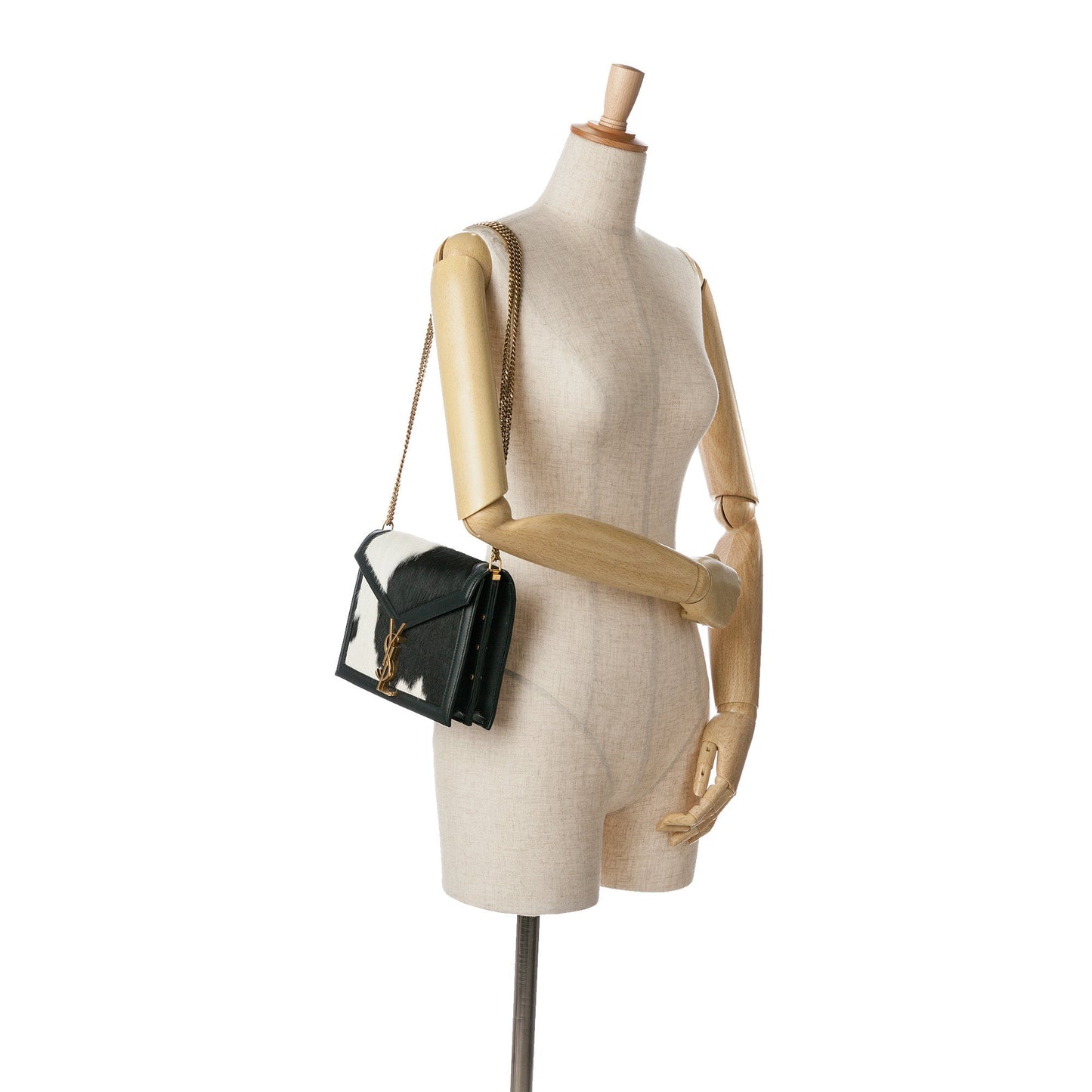 Saint Laurent Calf Hair Cassandra Crossbody Black