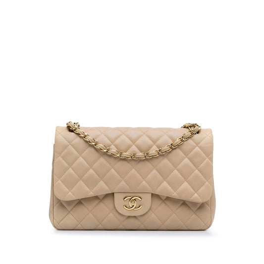 Chanel Jumbo Classic Lambskin Double Flap Brown