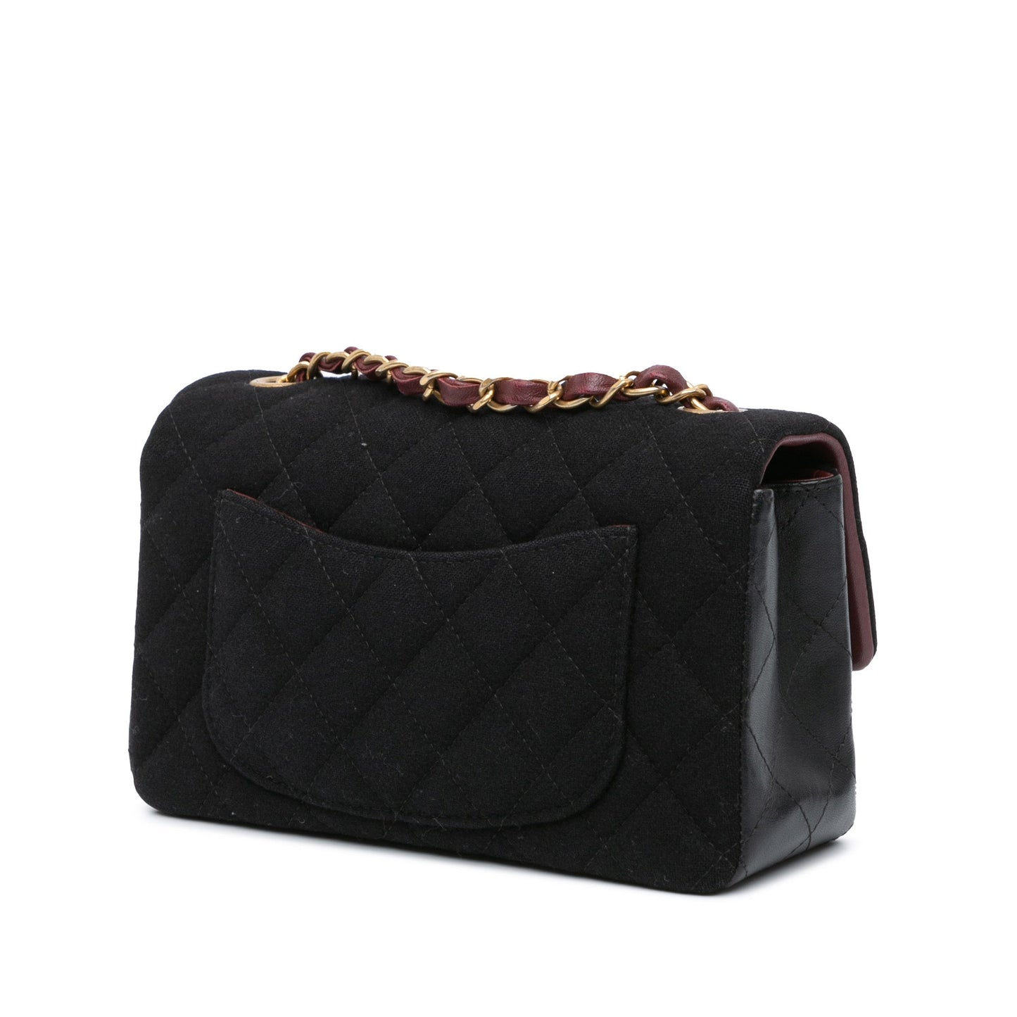 Chanel Mini Rectangular Felt Paris-Hamburg Charms Flap Black