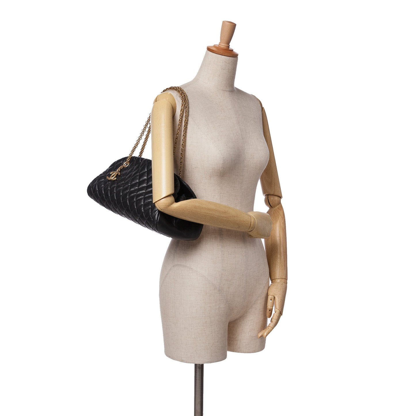 Chanel Medium Aged Calfskin Just Mademoiselle Bowling Bag Black