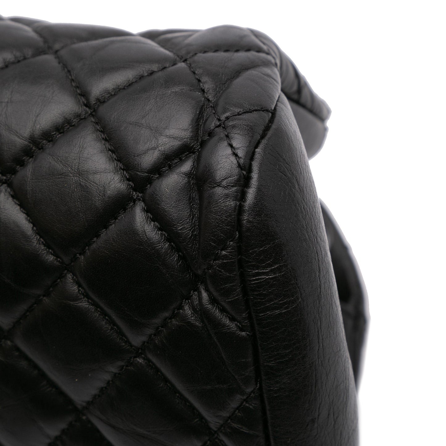 Chanel Medium Aged Calfskin Just Mademoiselle Bowling Bag Black