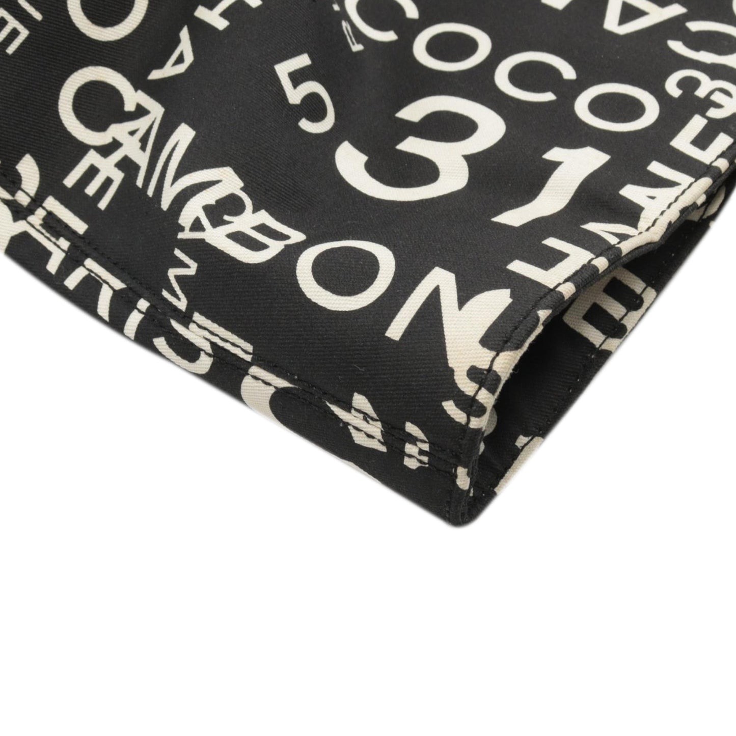 Chanel By the Sea Line Coco Print Canvas Beach Tote Black