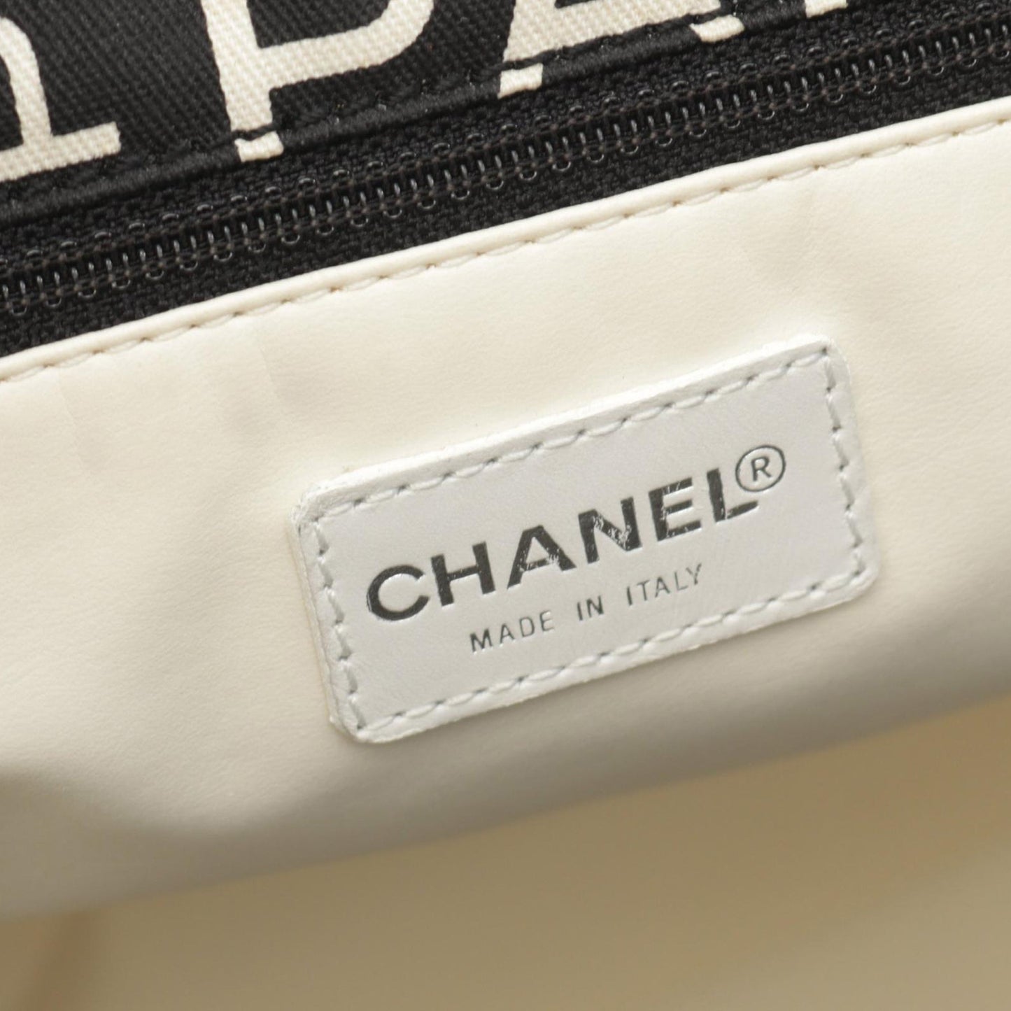 Chanel By the Sea Line Coco Print Canvas Beach Tote Black