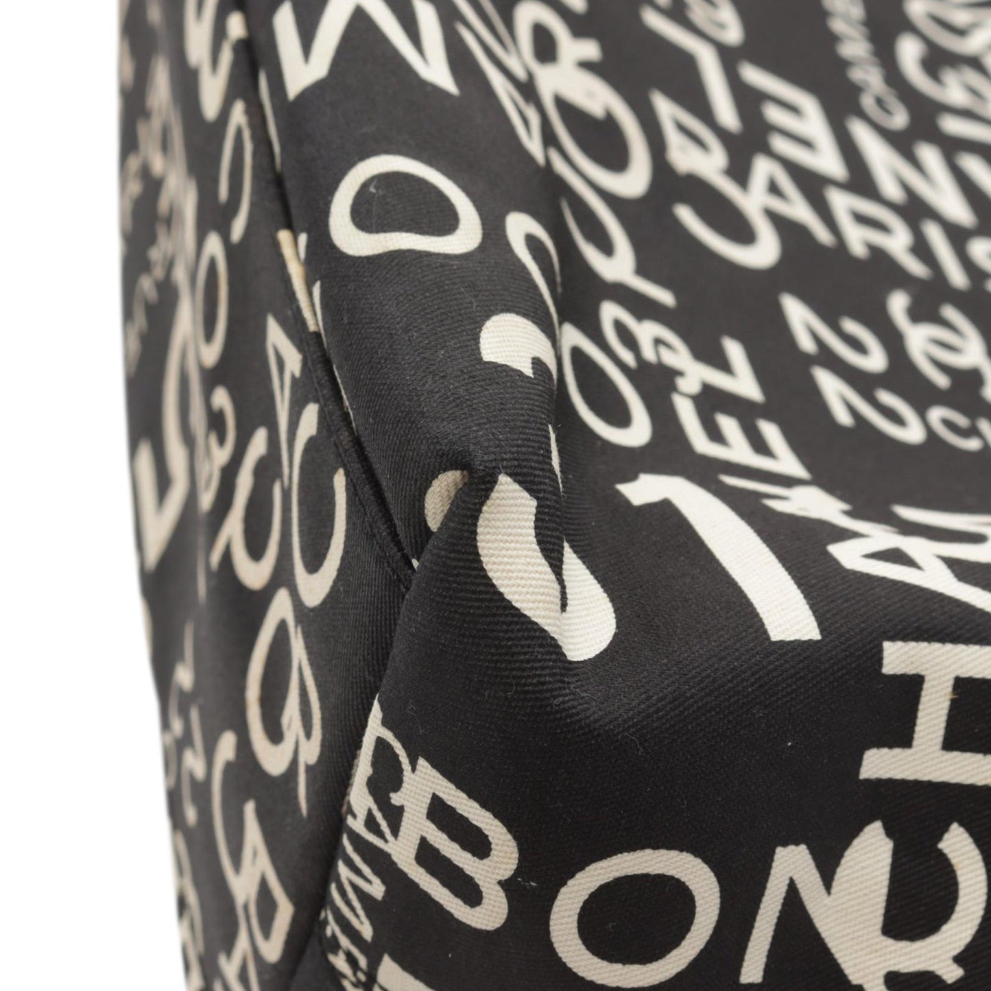 Chanel By the Sea Line Coco Print Canvas Beach Tote Black