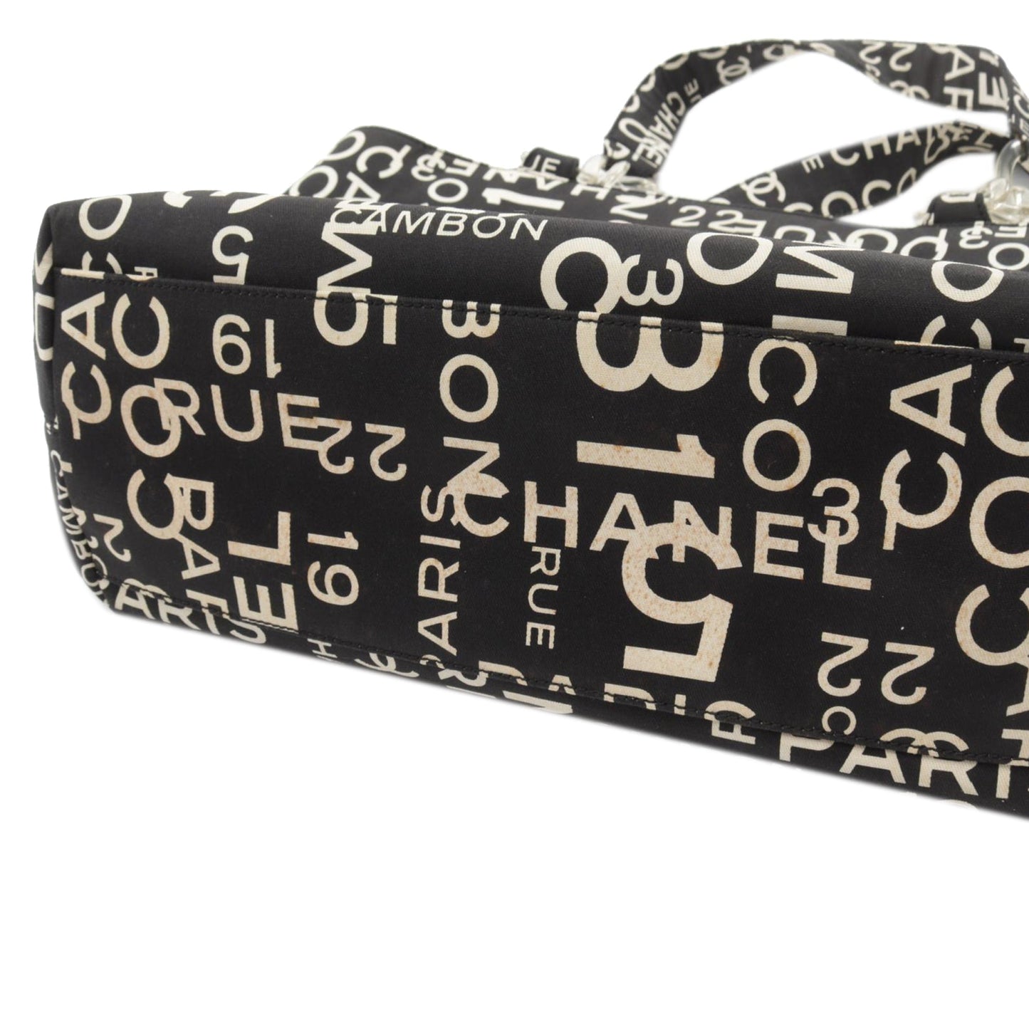 Chanel By the Sea Line Coco Print Canvas Beach Tote Black