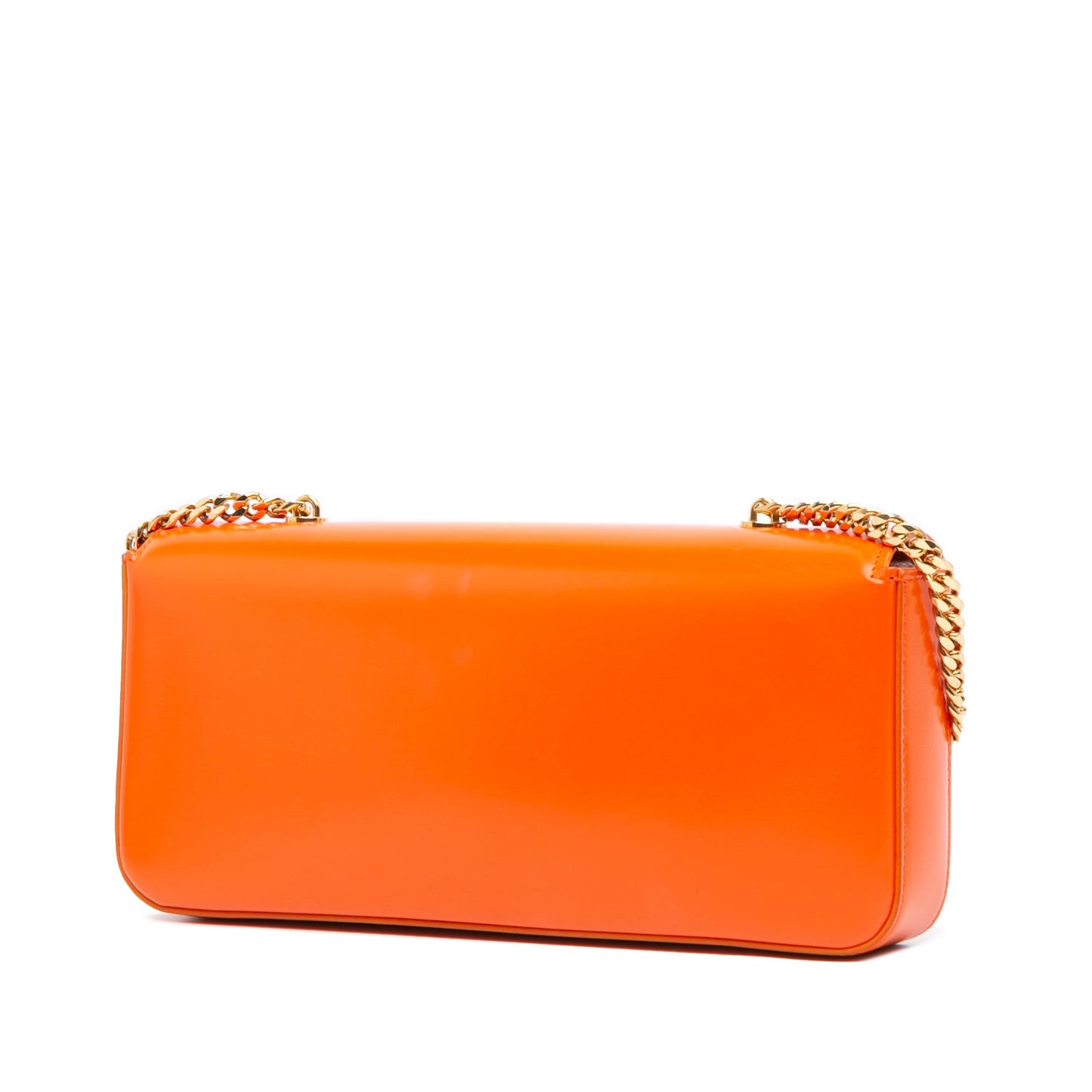 Celine Triomphe Calfskin Cuir Chain Shoulder Bag Orange