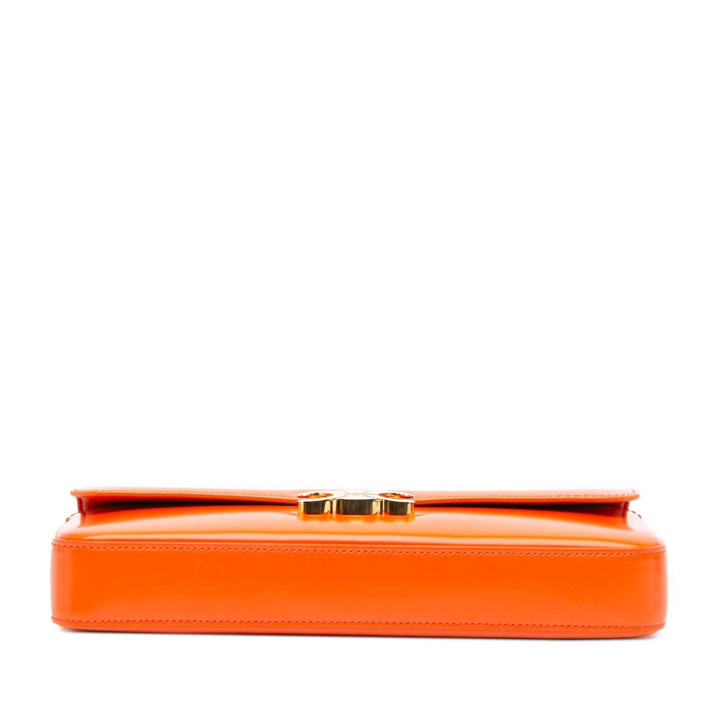Celine Triomphe Calfskin Cuir Chain Shoulder Bag Orange