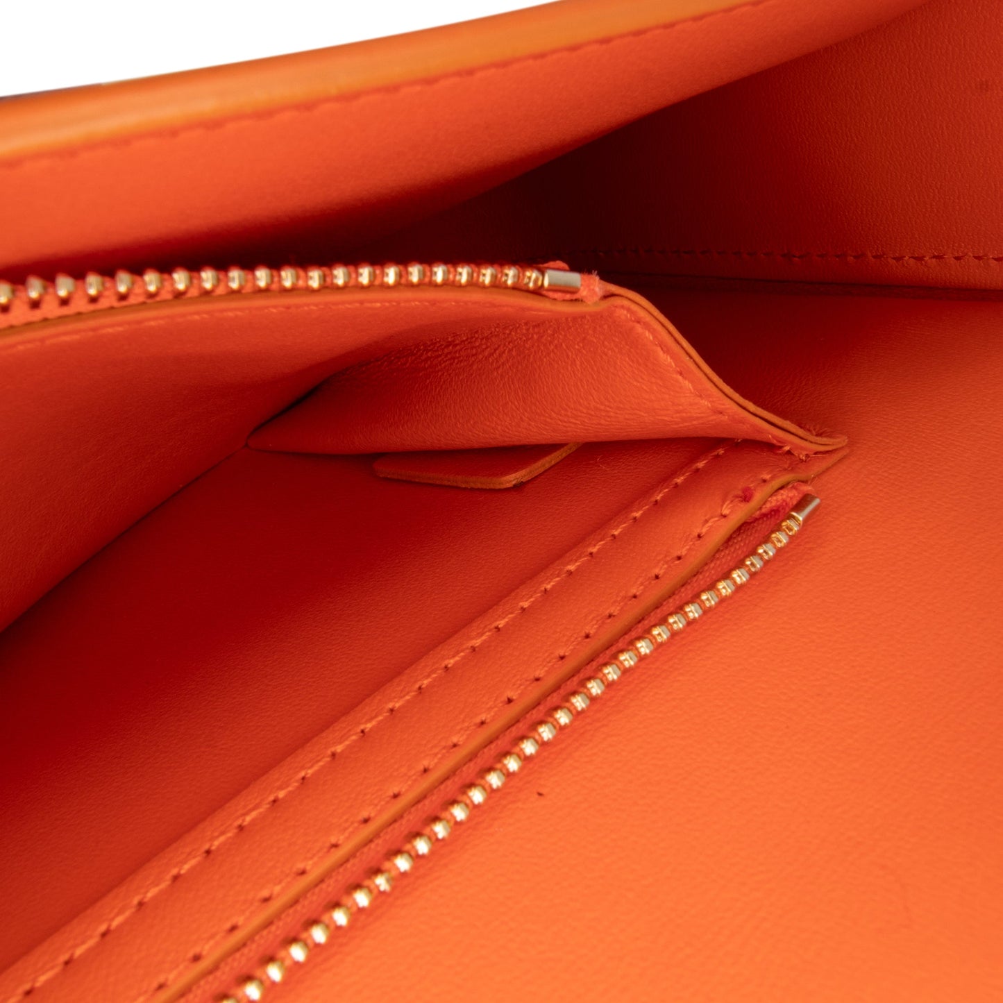 Celine Triomphe Calfskin Cuir Chain Shoulder Bag Orange