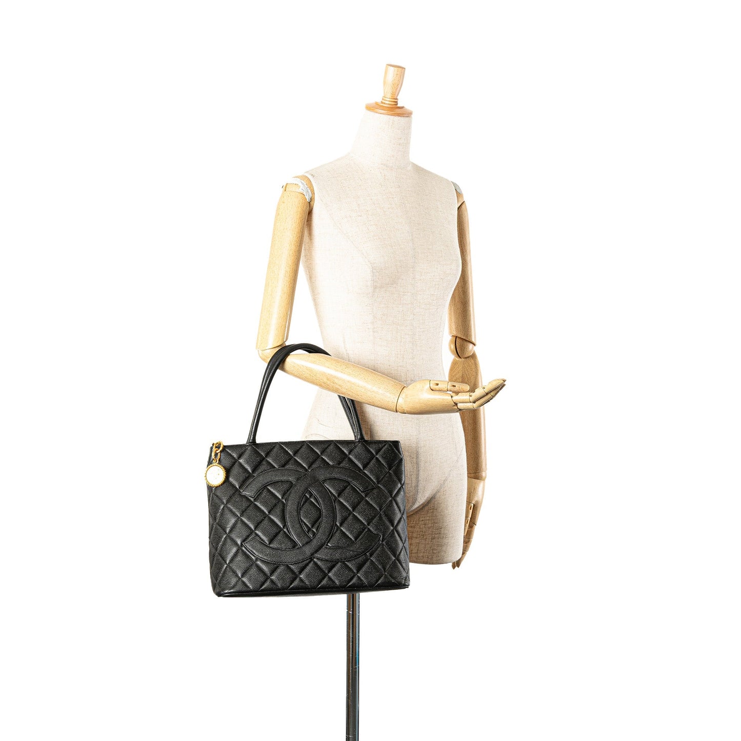 Chanel Caviar Medallion Tote Black