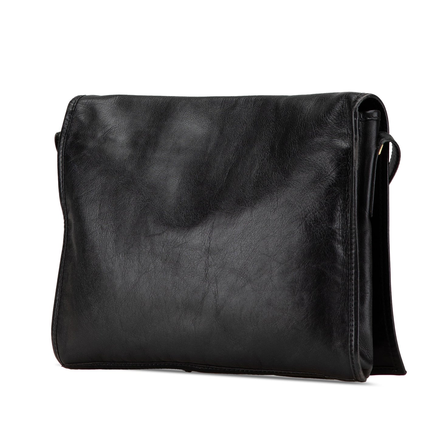 LOEWE Anagram Leather Flap Crossbody Black