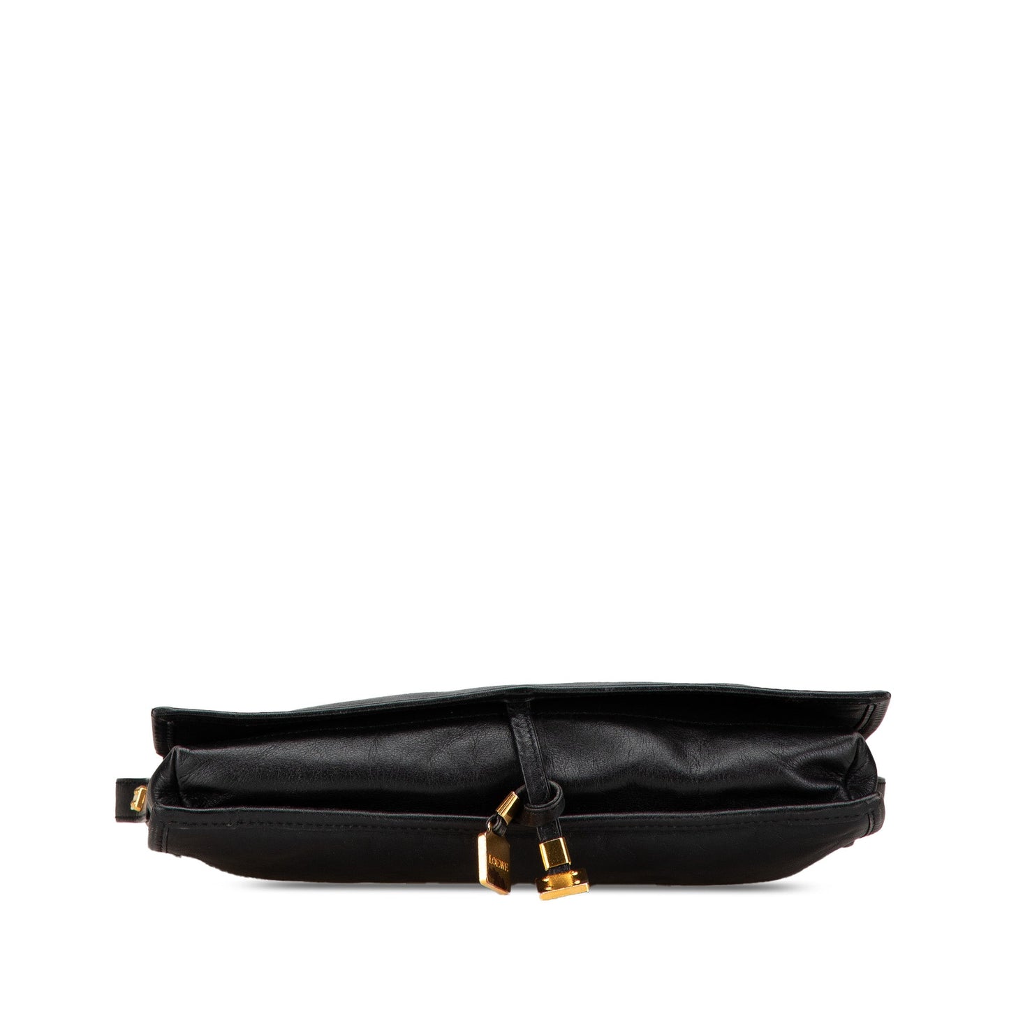 LOEWE Anagram Leather Flap Crossbody Black
