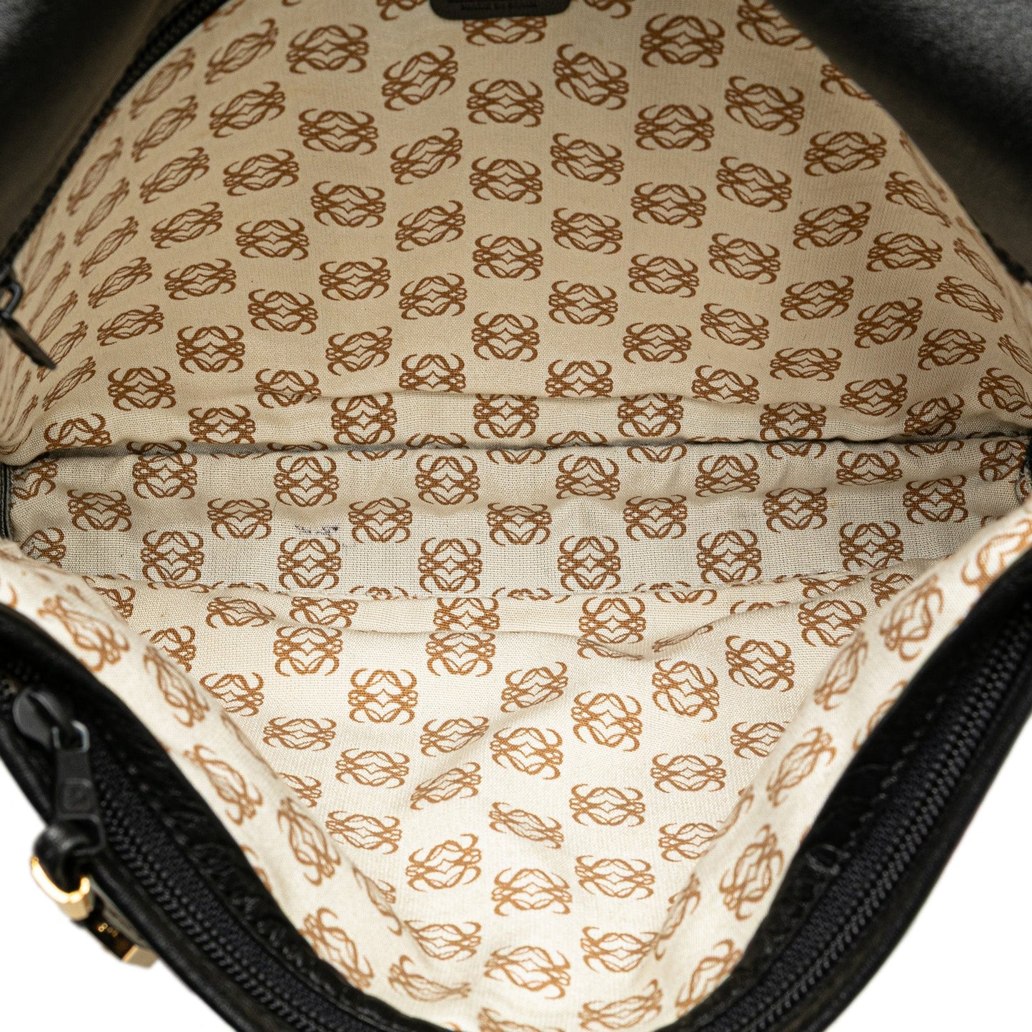 LOEWE Anagram Leather Flap Crossbody Black
