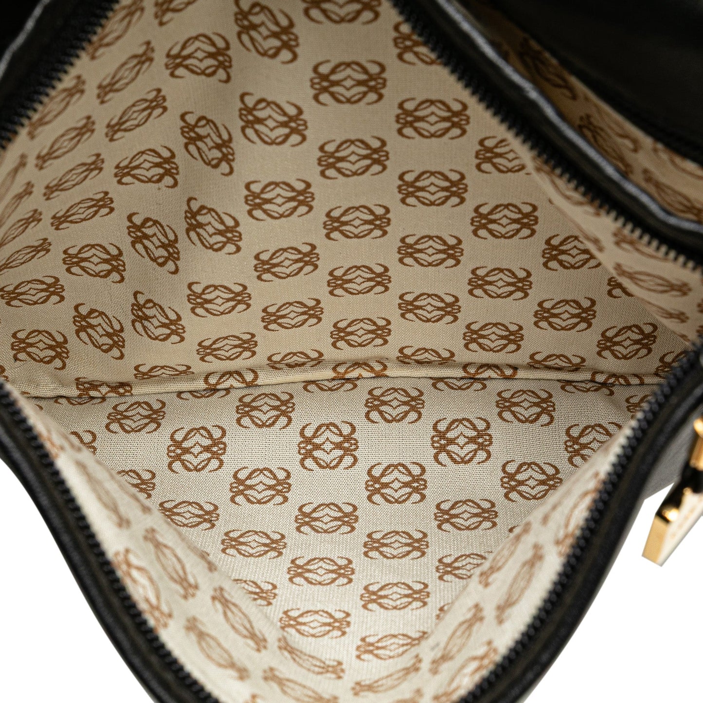 LOEWE Anagram Leather Flap Crossbody Black