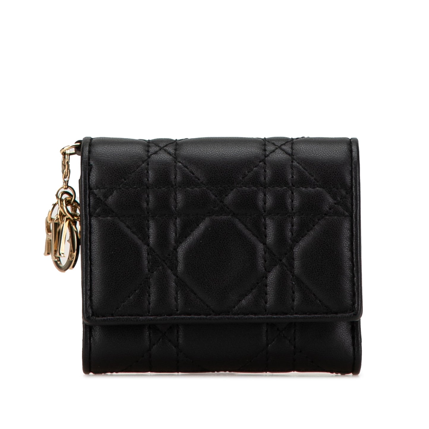 Dior Lambskin Cannage Lady Dior Lotus Wallet Black