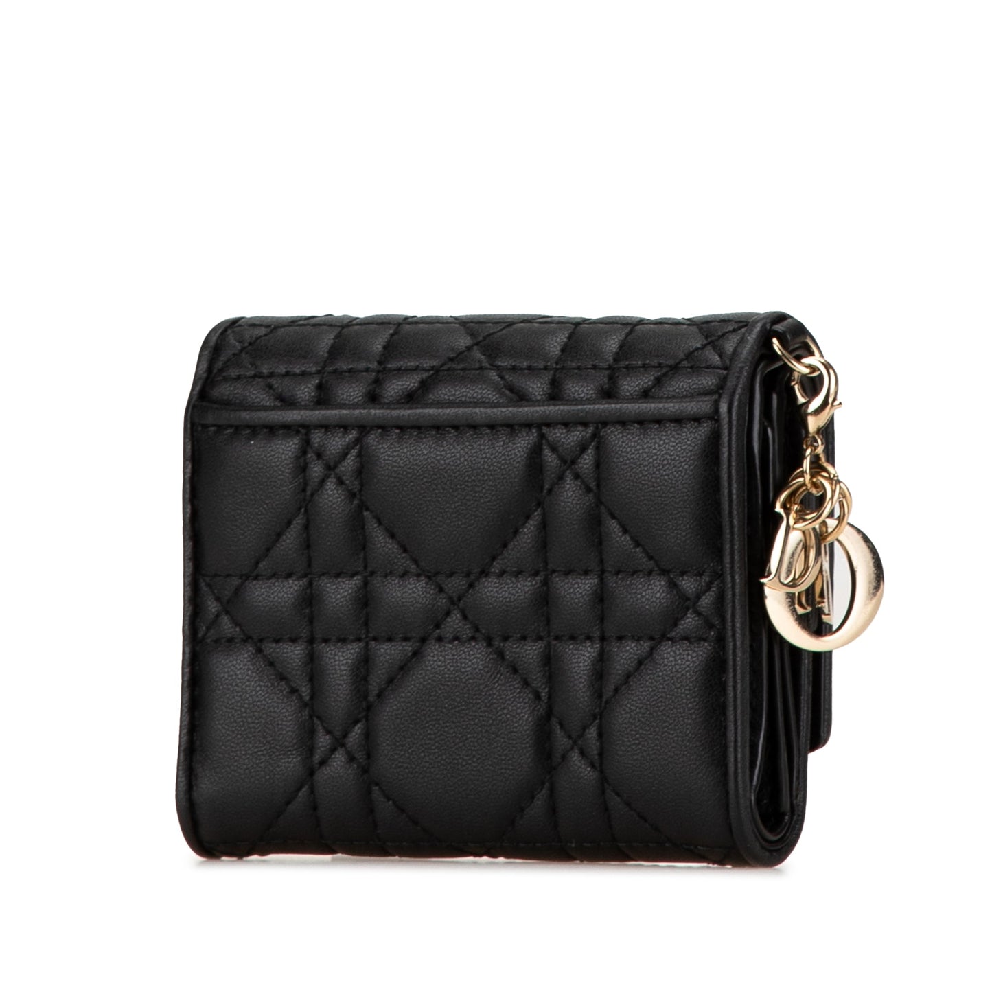 Dior Lambskin Cannage Lady Dior Lotus Wallet Black
