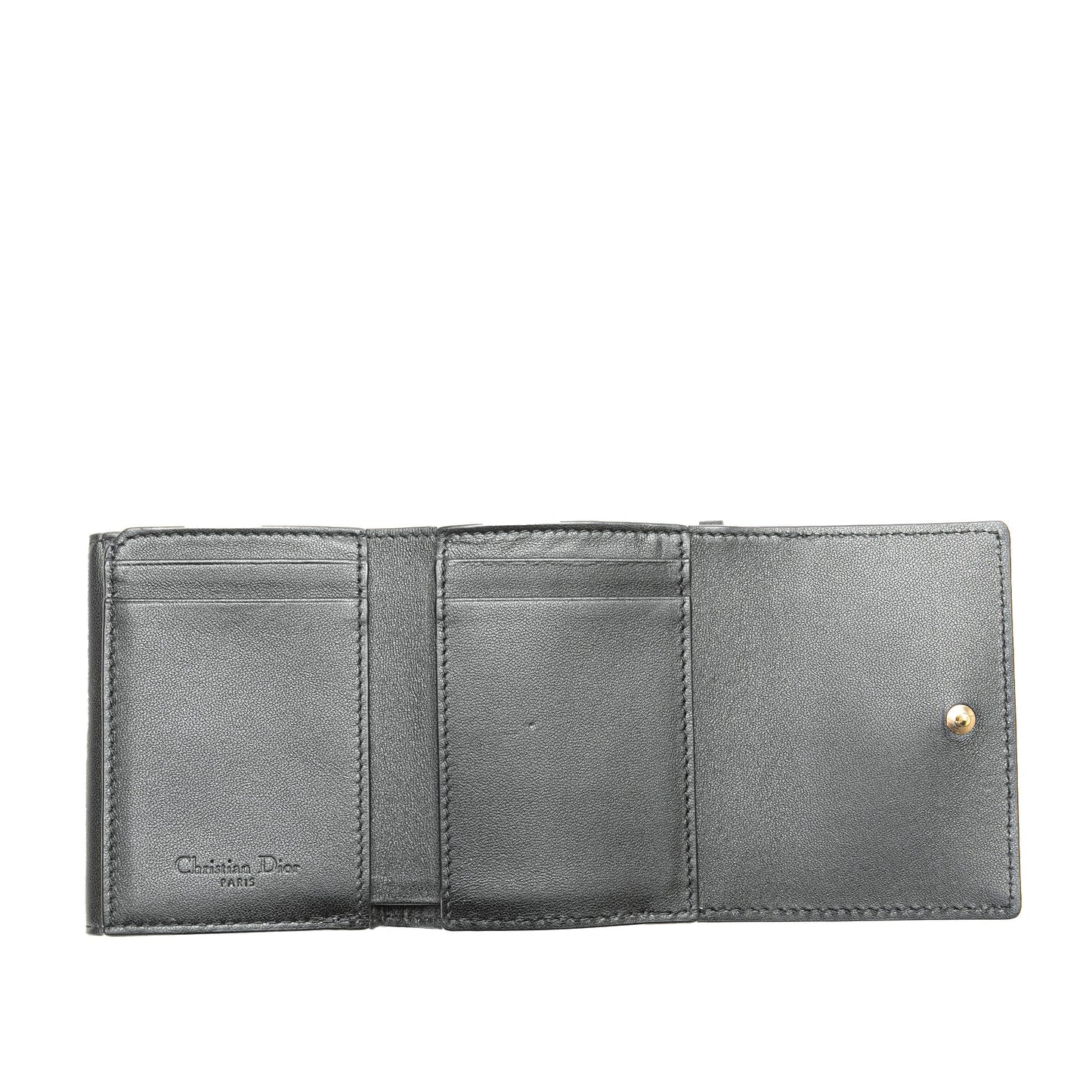 Dior Lambskin Cannage Lady Dior Lotus Wallet Black