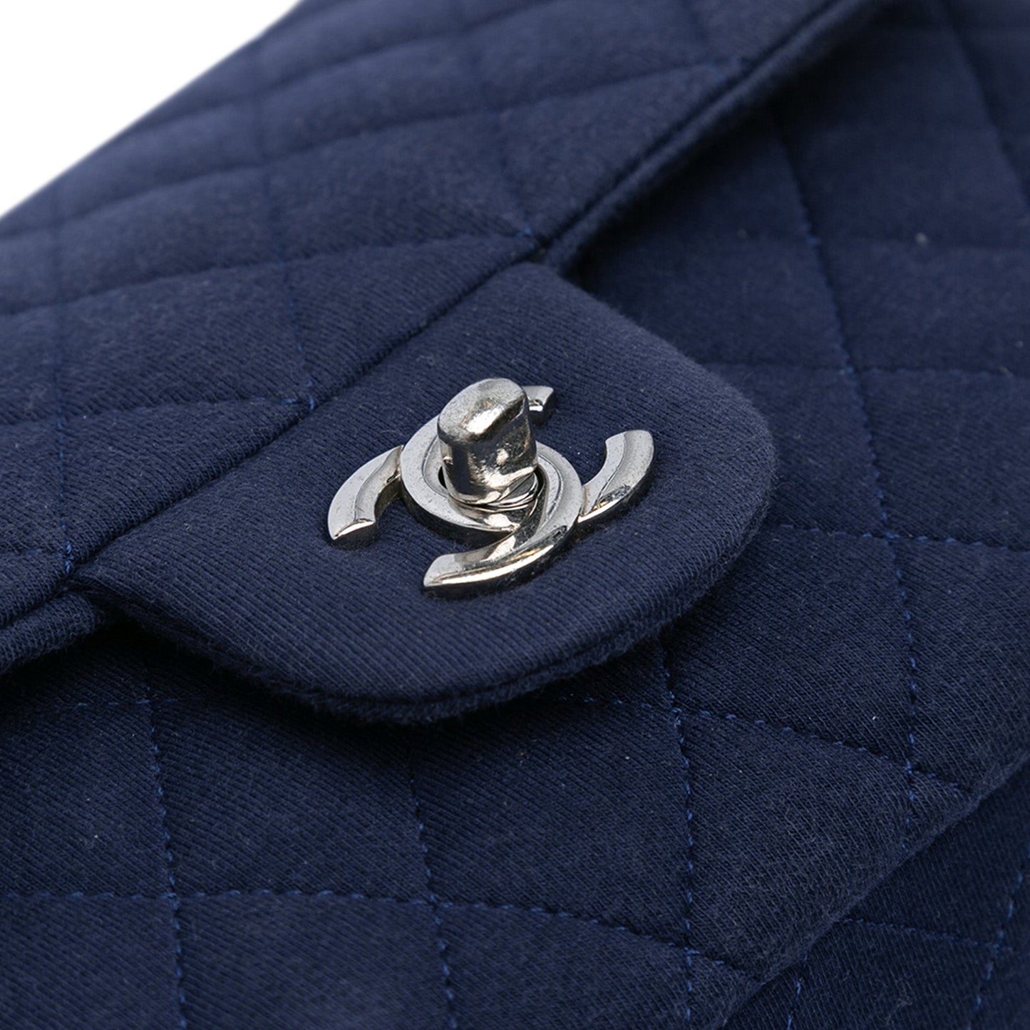 Chanel Medium Classic Jersey Double Flap Blue