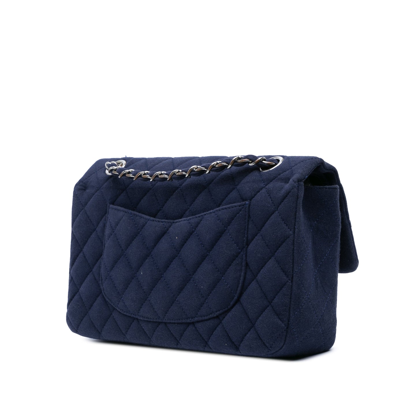 Chanel Medium Classic Jersey Double Flap Blue