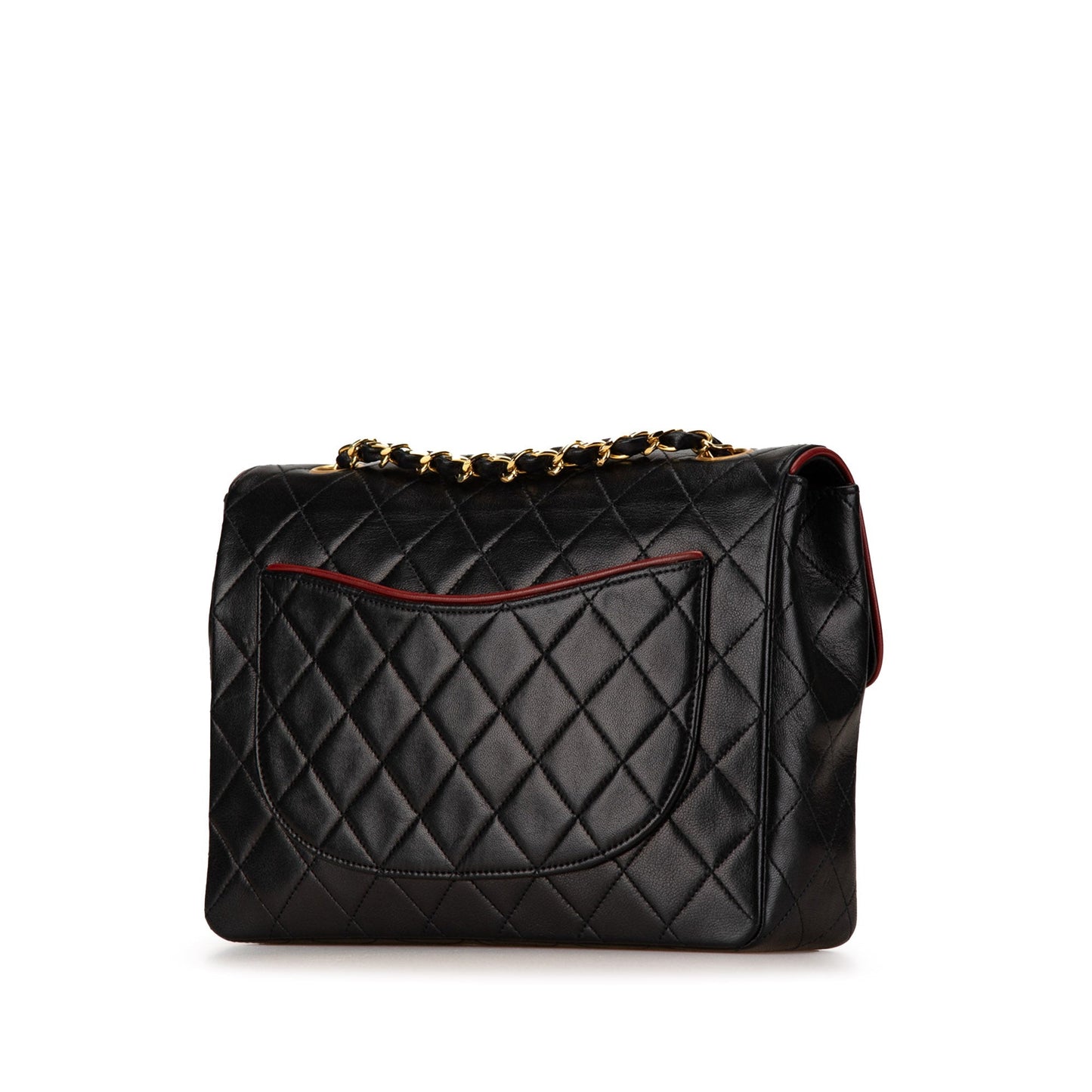 Chanel CC Bicolor Quilted Lambskin Single Flap Black