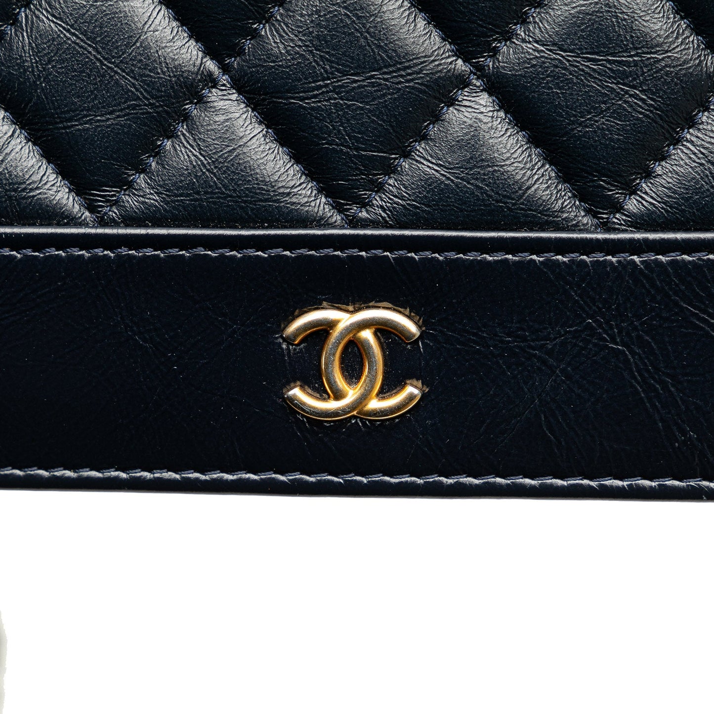 Chanel Quilted Aged Calfskin Gabrielle Wallet On Chain Black