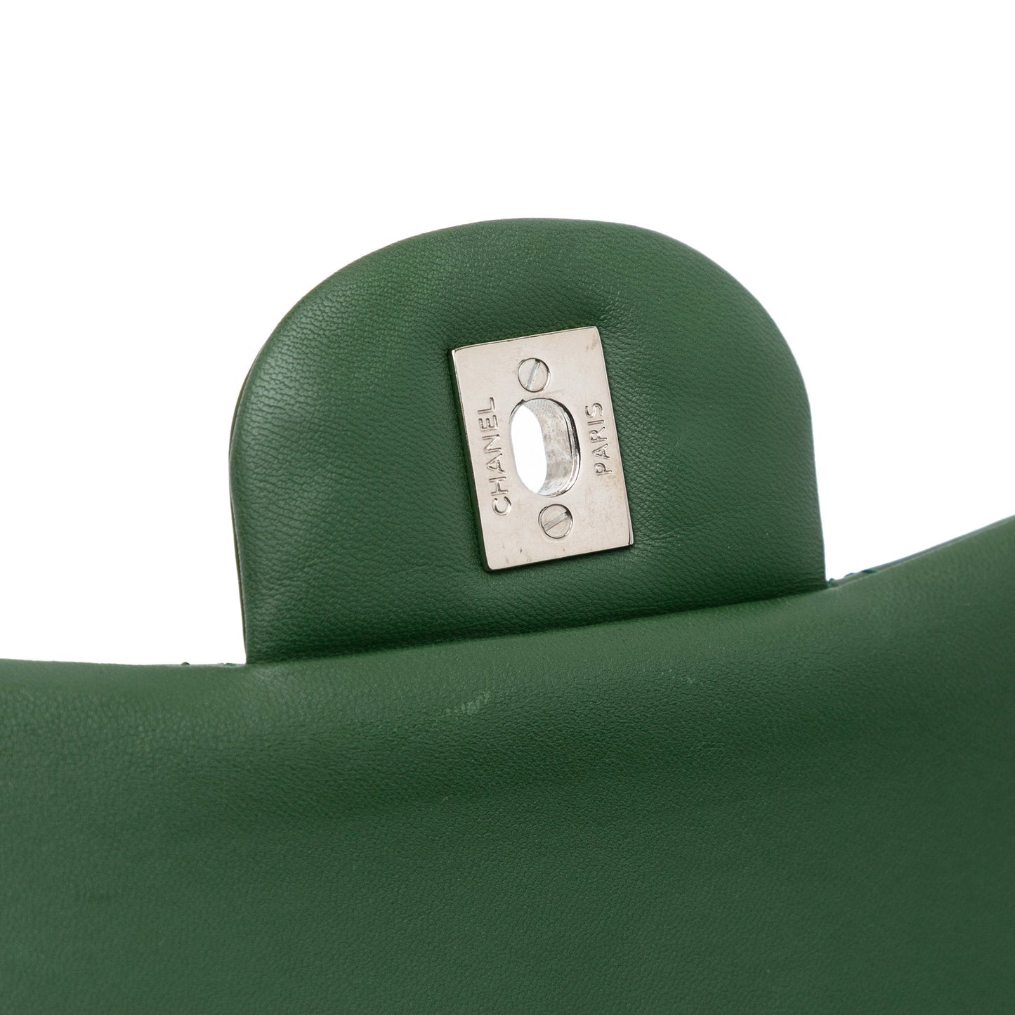 Chanel Jumbo Classic Patent Double Flap Green