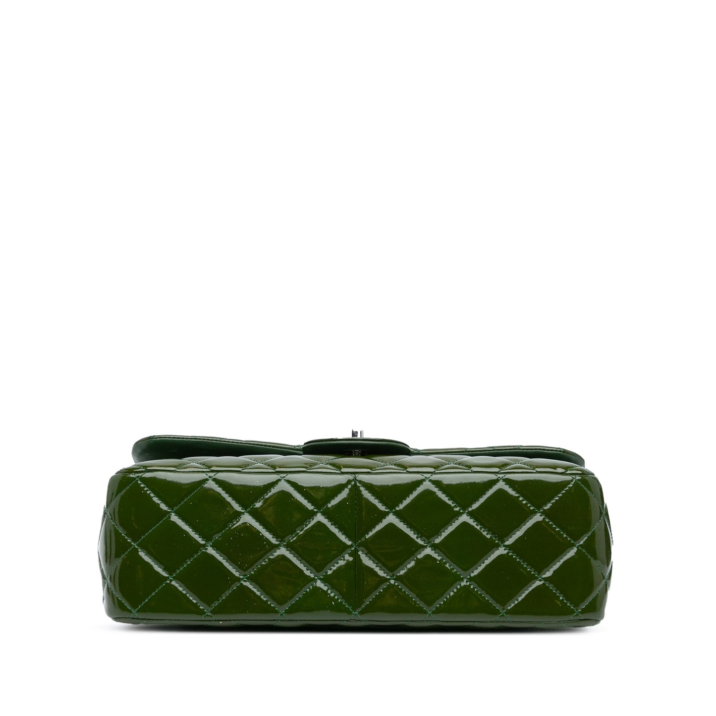 Chanel Jumbo Classic Patent Double Flap Green