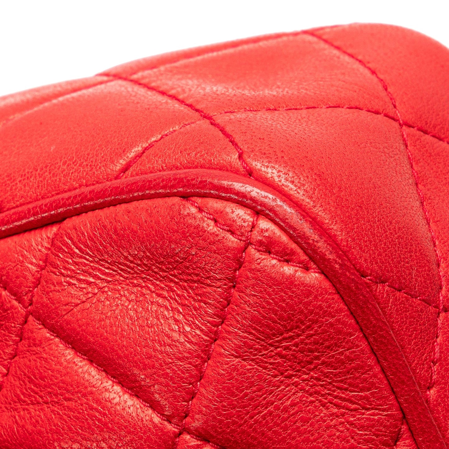 Chanel CC Quilted Lambskin Tassel Camera Bag Red