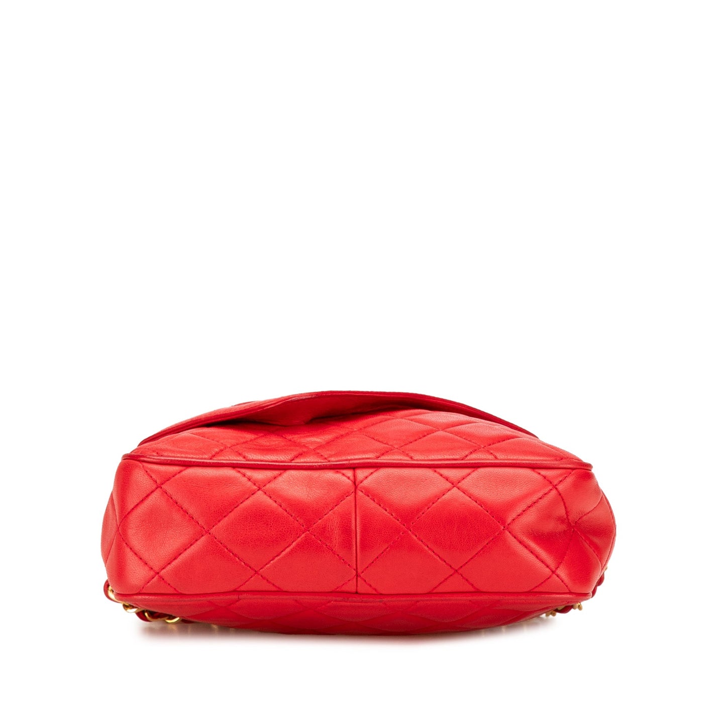 Chanel CC Quilted Lambskin Tassel Camera Bag Red