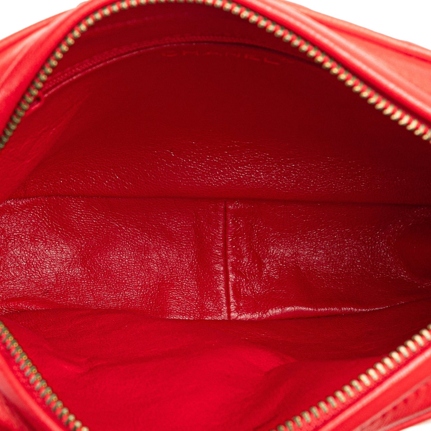 Chanel CC Quilted Lambskin Tassel Camera Bag Red