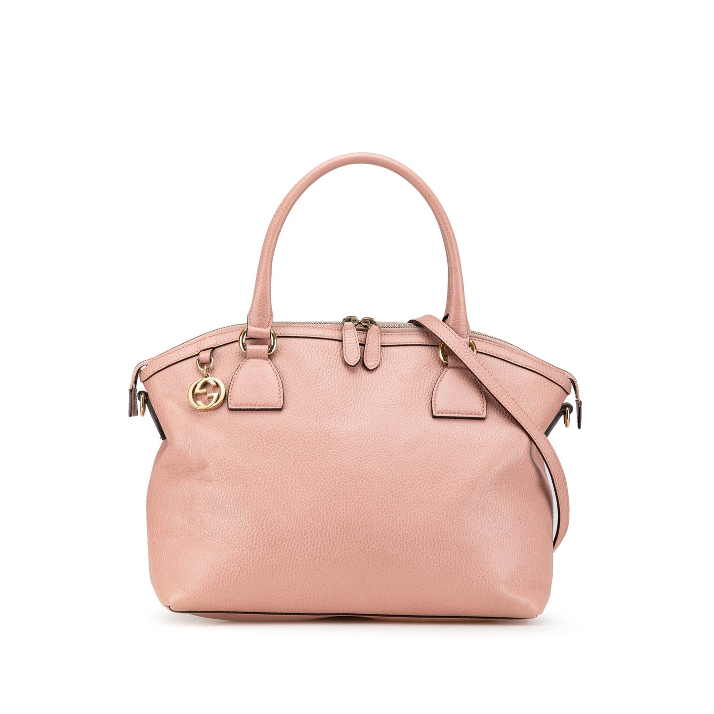 Gucci Medium Leather GG Charm Dome Satchel Pink