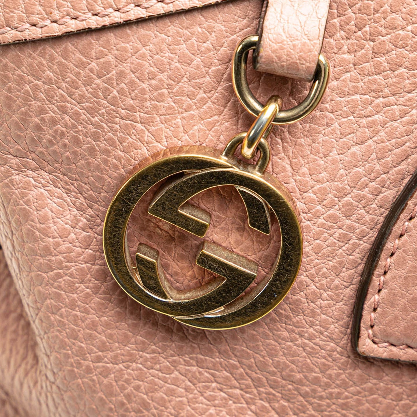 Gucci Medium Leather GG Charm Dome Satchel Pink