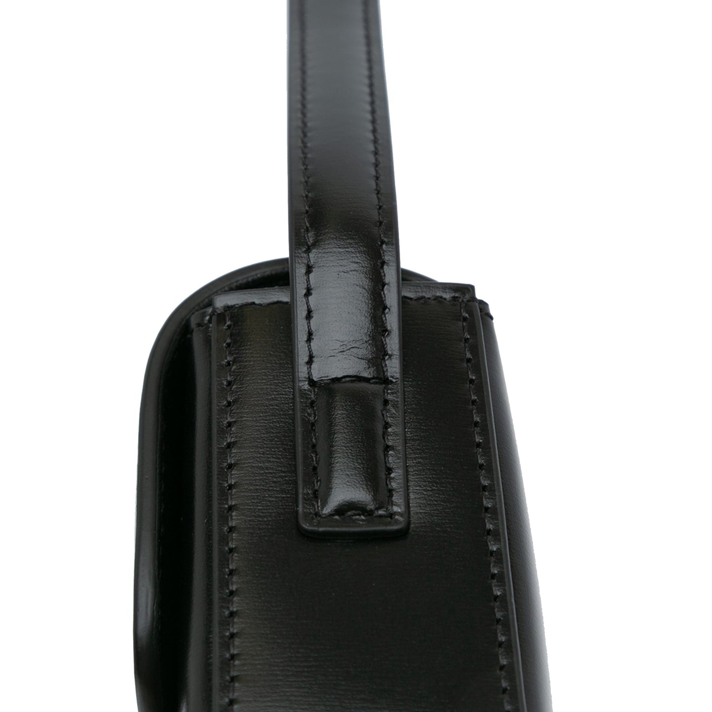 Celine Triomphe Leather Claude Shoulder Bag Black