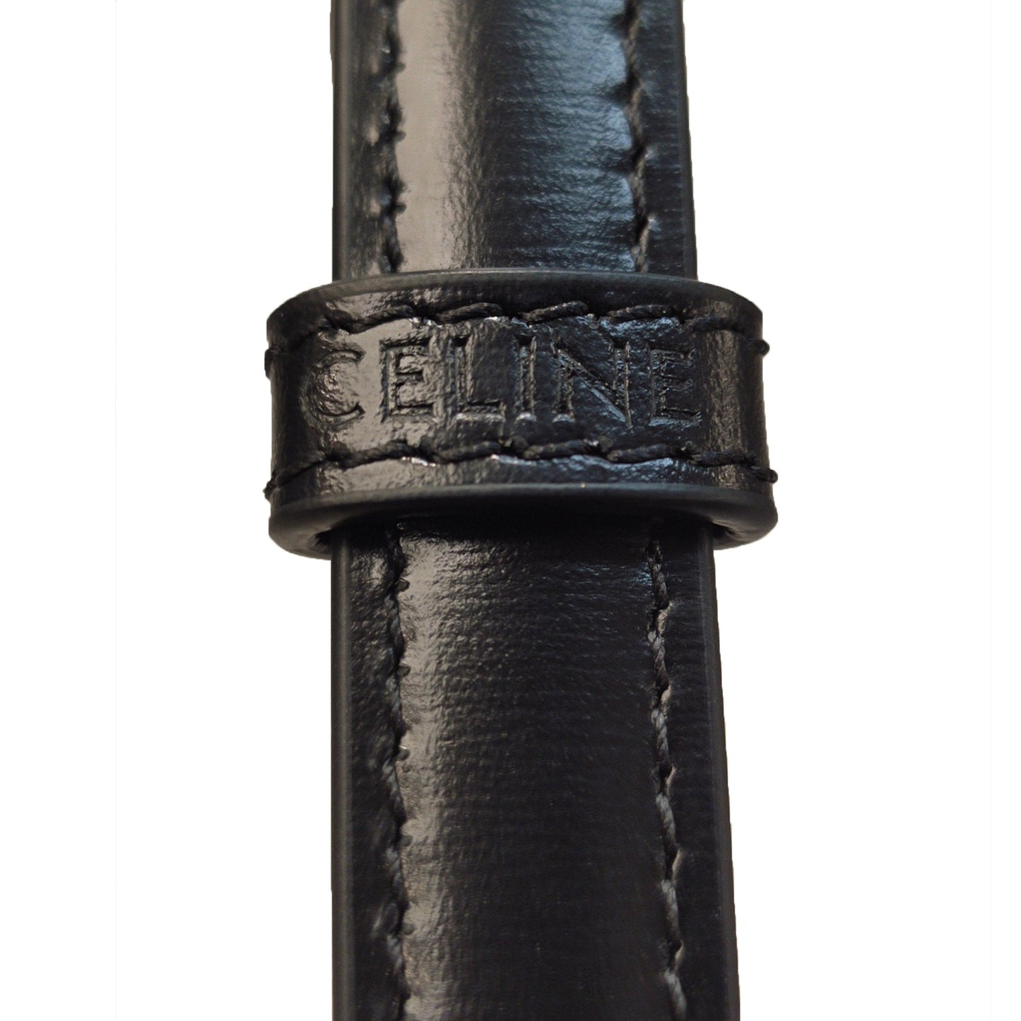 Celine Triomphe Leather Claude Shoulder Bag Black