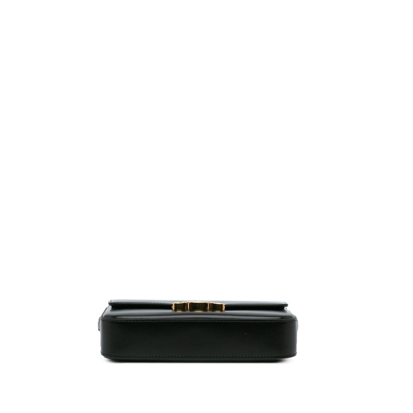 Celine Triomphe Leather Claude Shoulder Bag Black