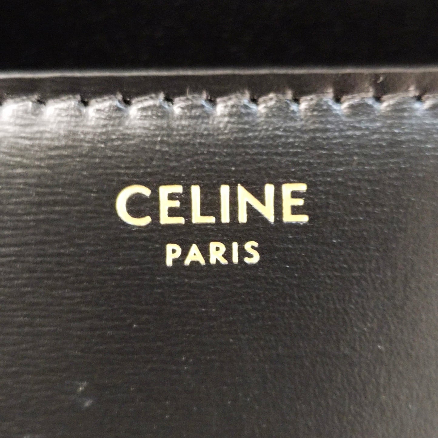 Celine Triomphe Leather Claude Shoulder Bag Black