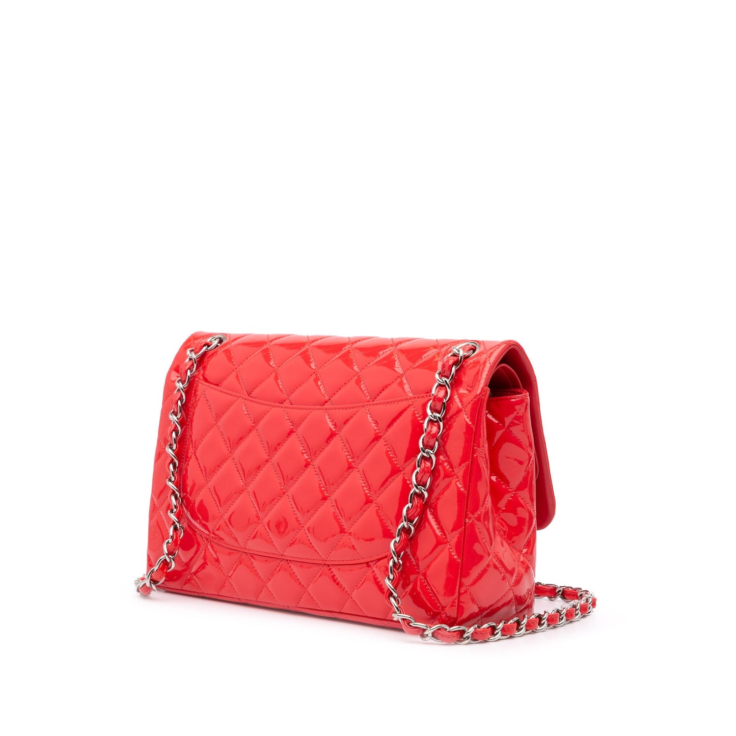 Chanel Jumbo Classic Patent Double Flap Red