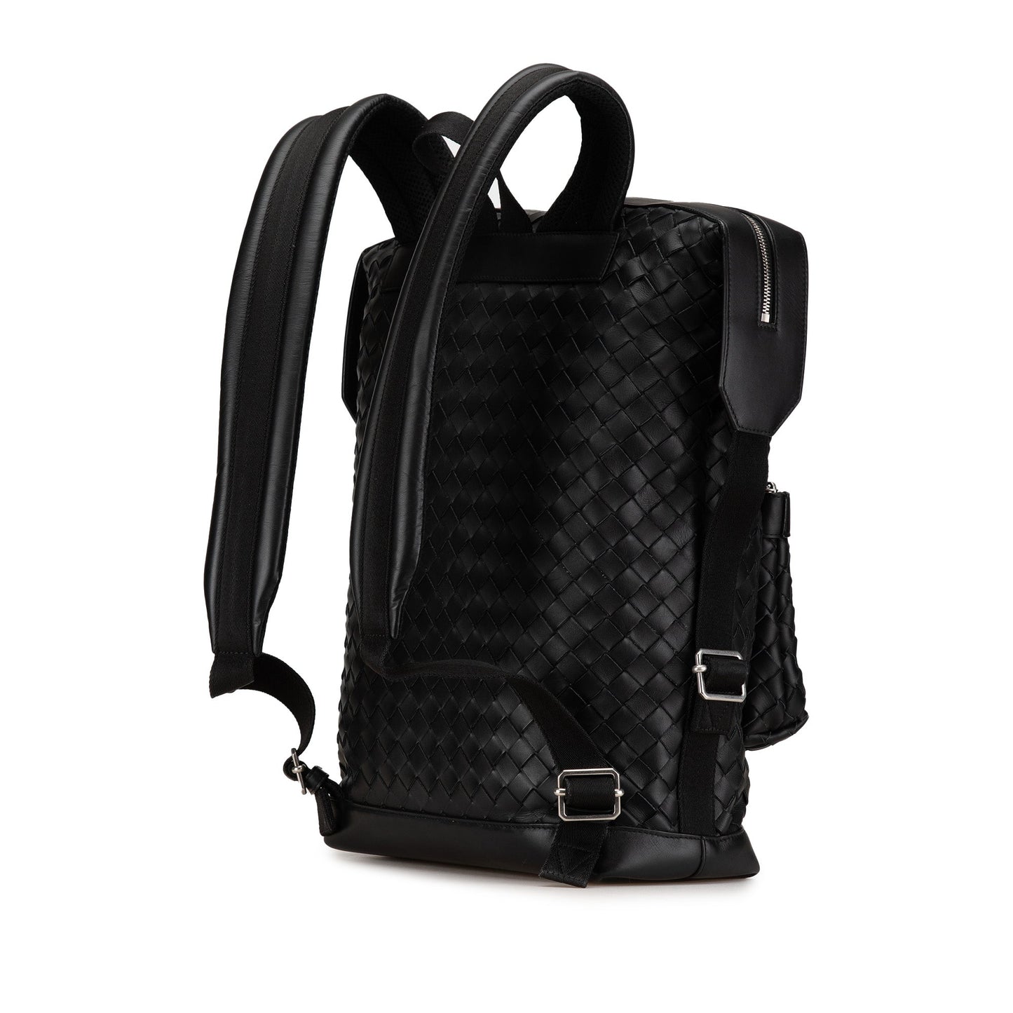 Bottega Veneta Nappa Intrecciato Front Pocket Backpack Black