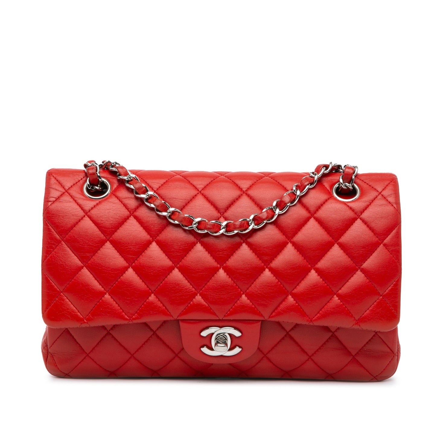 Chanel Medium Classic Lambskin Double Flap Red
