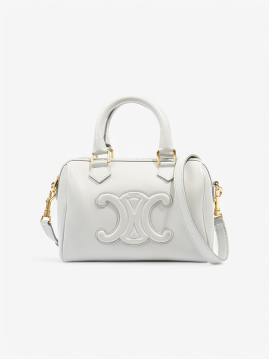 Celine Triomphe Boston Light Blue Calfskin Leather Small