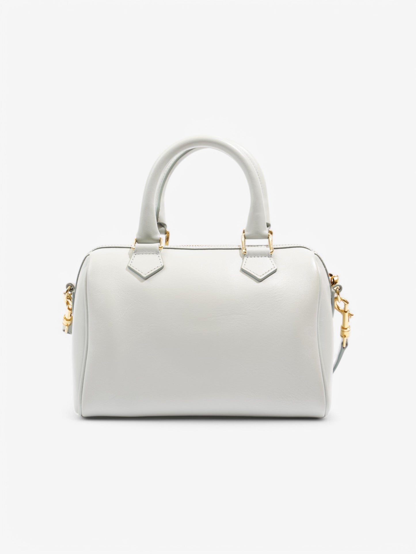 Celine Triomphe Boston Light Blue Calfskin Leather Small