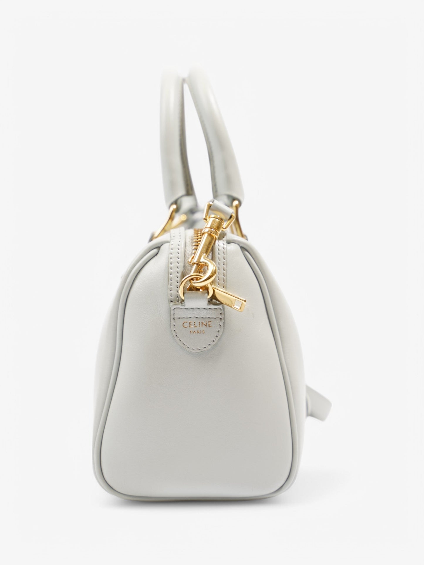 Celine Triomphe Boston Light Blue Calfskin Leather Small
