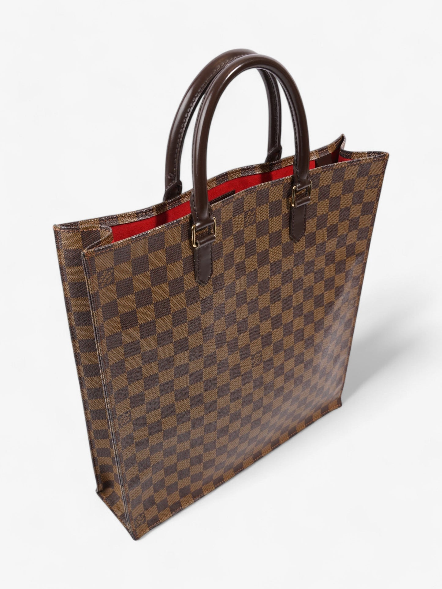 Louis Vuitton Sac Plat Tote Bag Damier Ebene Coated Canvas