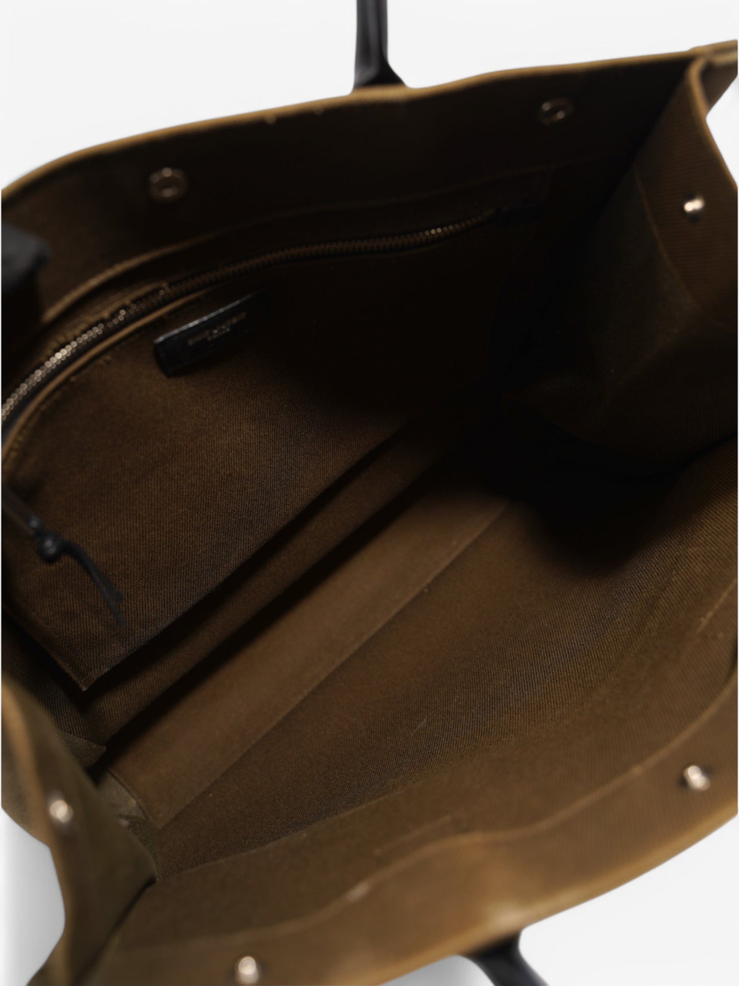 Saint Laurent Rive Gauche Tote Khaki / Black Canvas
