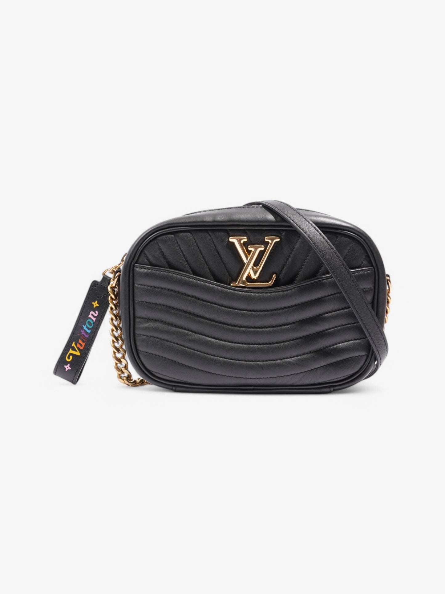 Louis Vuitton New Wave Chain Shoulder Black Calfskin Leather Small