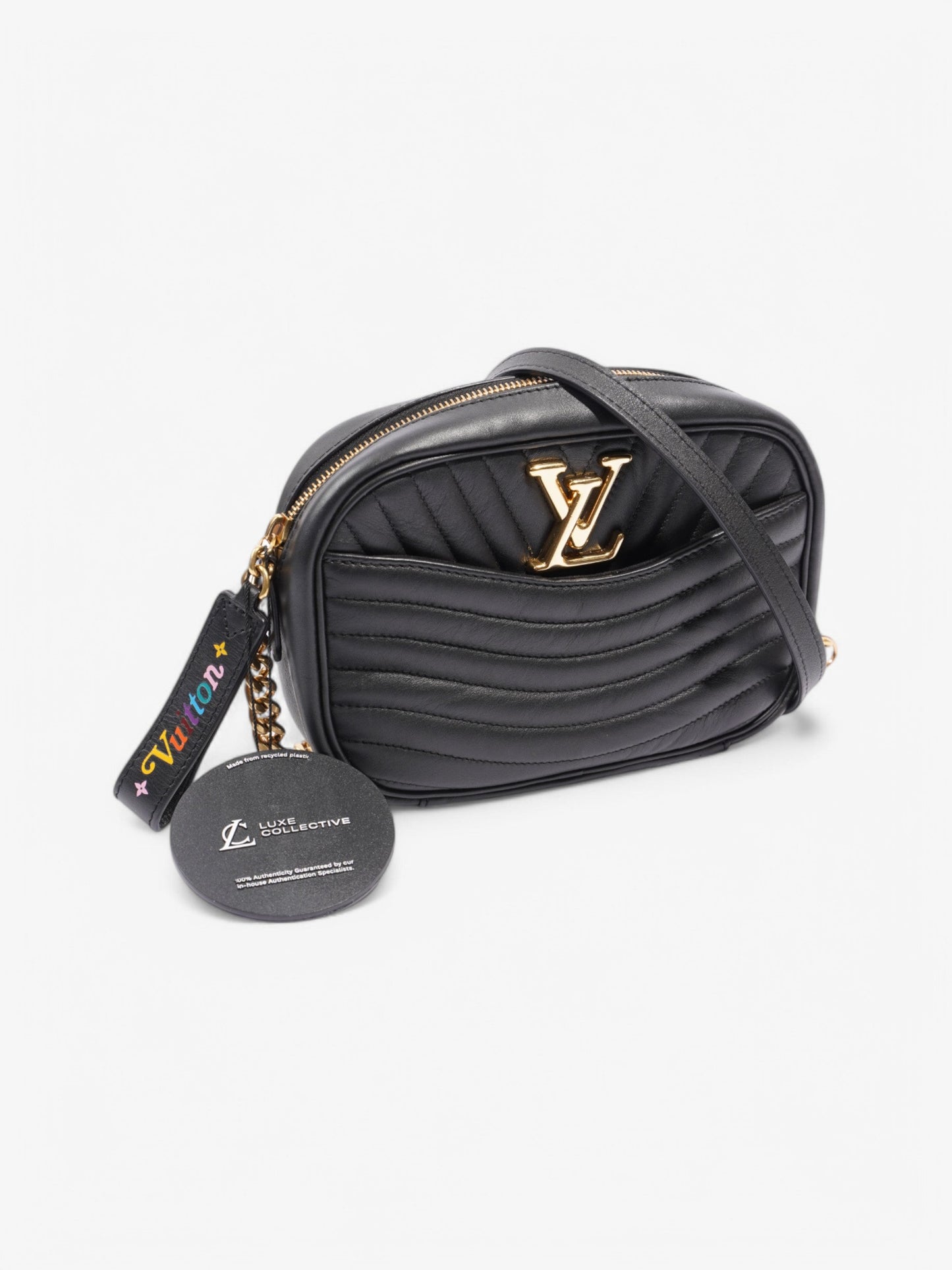 Louis Vuitton New Wave Chain Shoulder Black Calfskin Leather Small
