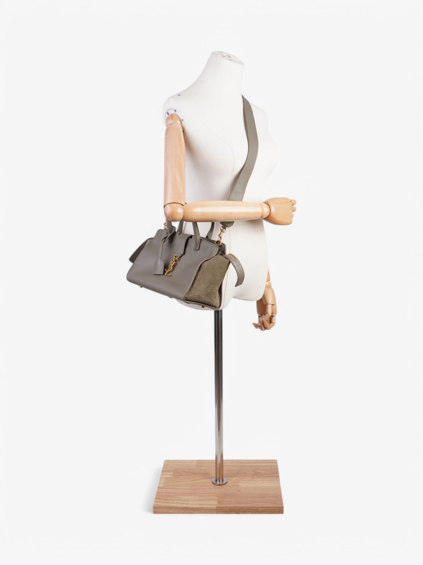 Saint Laurent Cabas Downtown Grey Calf Leather