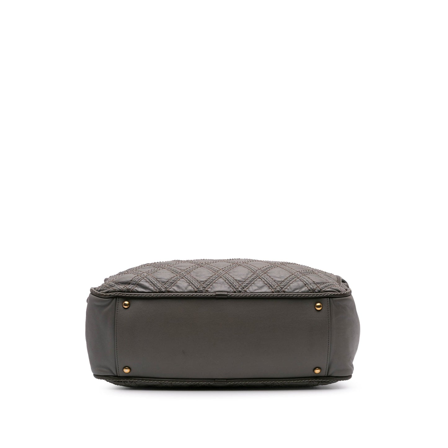 Chanel CC Quilted Calfskin Triptych Tote Gray