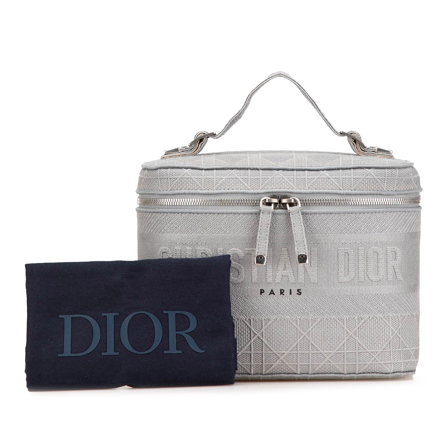 Dior Canvas Cannage Diortravel Vanity Case Gray