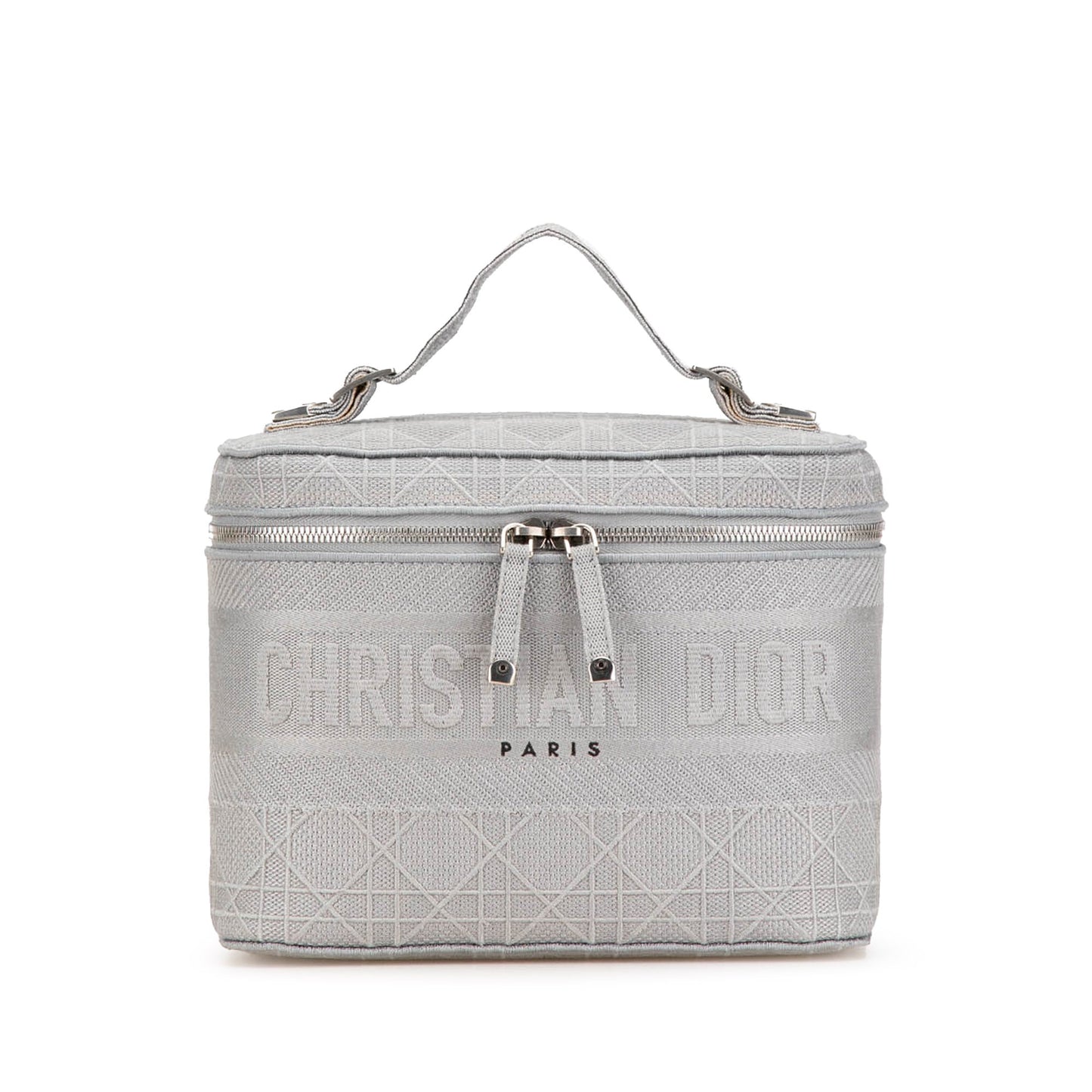 Dior Canvas Cannage Diortravel Vanity Case Gray